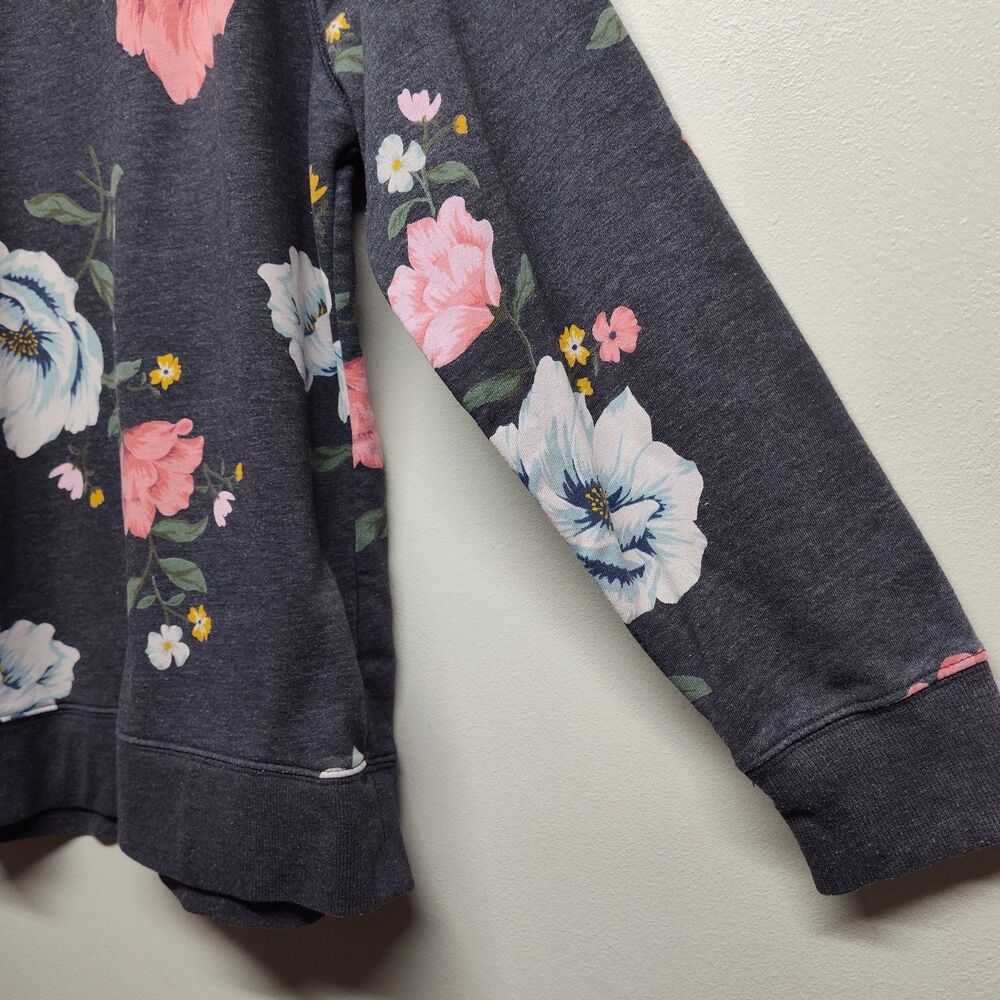 Old Navy Pullover Sweater Women L Gray Floral Spring Romantic Feminine Casual - Picture 3 of 8